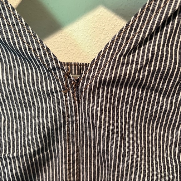 Wrangler Striped Cotton Overalls Toddler 12 Month Snap Legs Lightweight - Picture 2 of 8